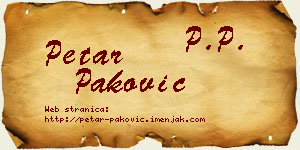 Petar Paković vizit kartica